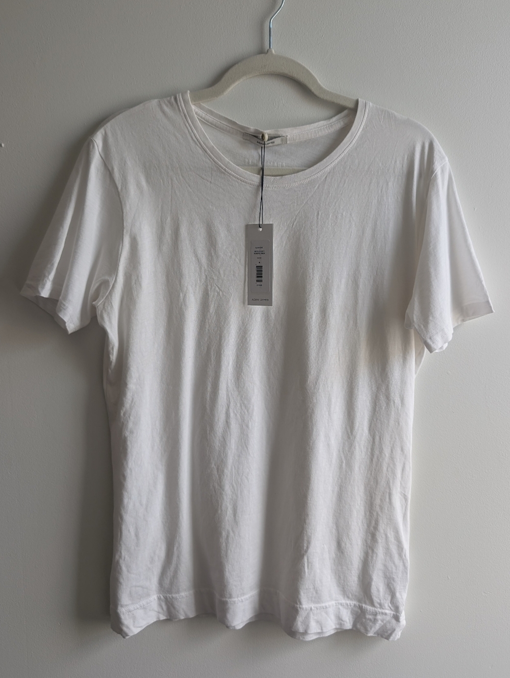 NWT Adam Lippes White 100% Pima Cotton Short Sleeve Crew Neck Men's T Shirt Sz M